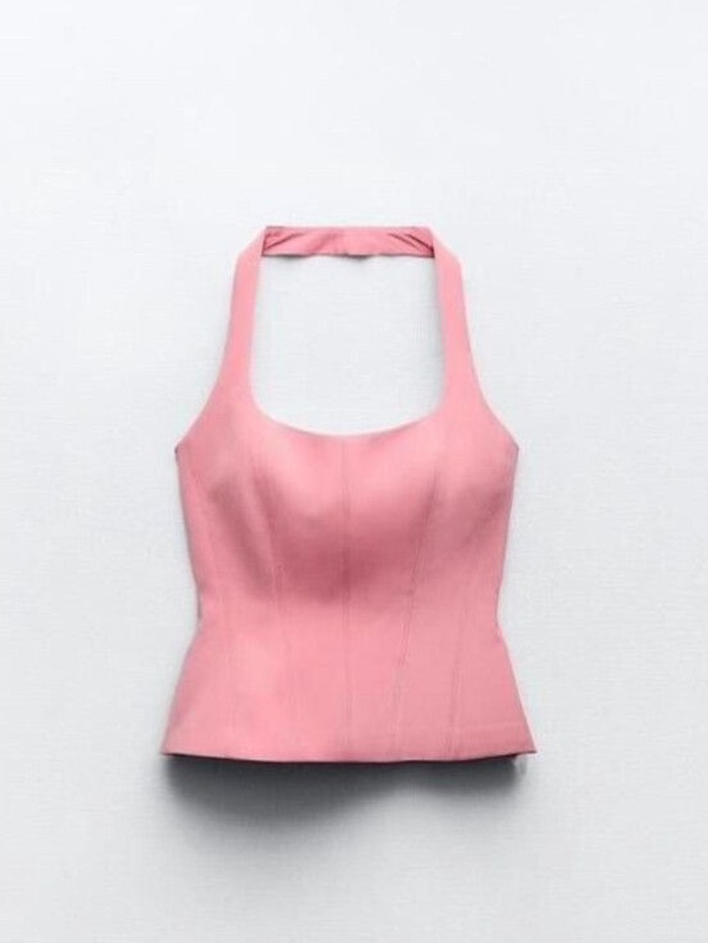 Zara Pink Fitted Corset Halter Top